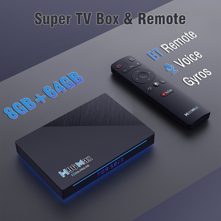 Android tv box H96MAX 64go 8go ram décodeur RK3566 Bluetooth TV box lecteur réseau